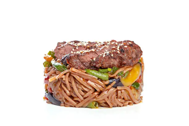 Sweet-Sour Soba Noodles with Three Mushrooms